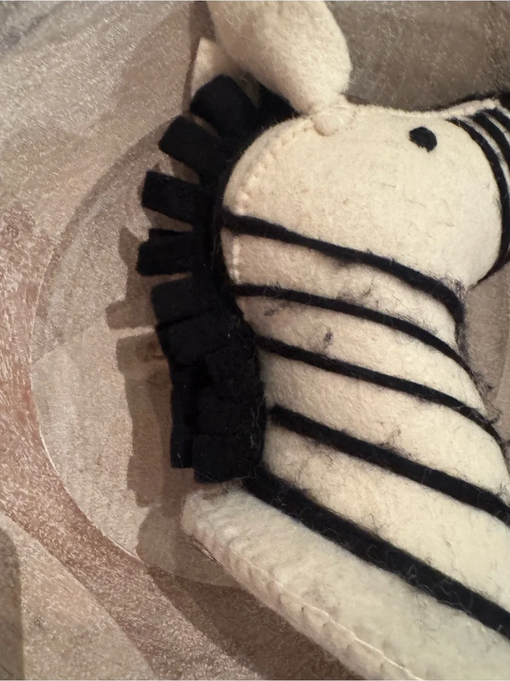Mud Pie Black and White Felt Zebra Head Wall Accent